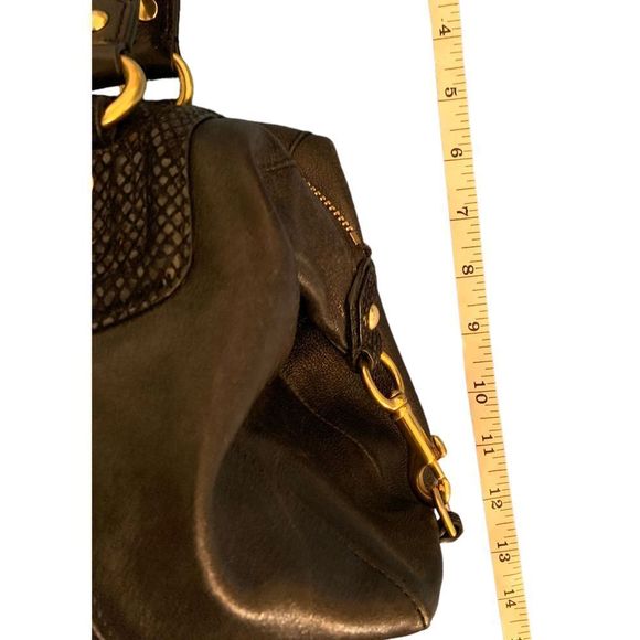 Coach New Black Leather Black Sequined Handbag - Picture 4 of 8